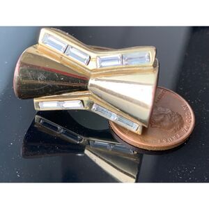 Bow Tie Gold Plated Zirconia (Heavy) Cocktail Ring SIZE 8